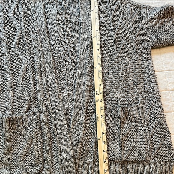 Madewell Cableknit Cardigan Sweater Womens Sz Large Open Marled Slouchy Alpaca - Picture 6 of 8
